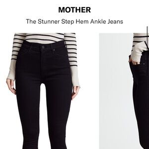 Mother jeans - stunner zip, ankle step fray - color black - size 28